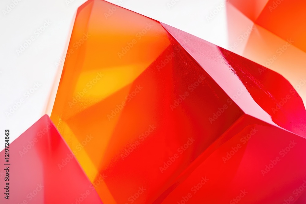 Poster a close-up shot of a red object sitting on a white surface, perfect for use in designs and presentat