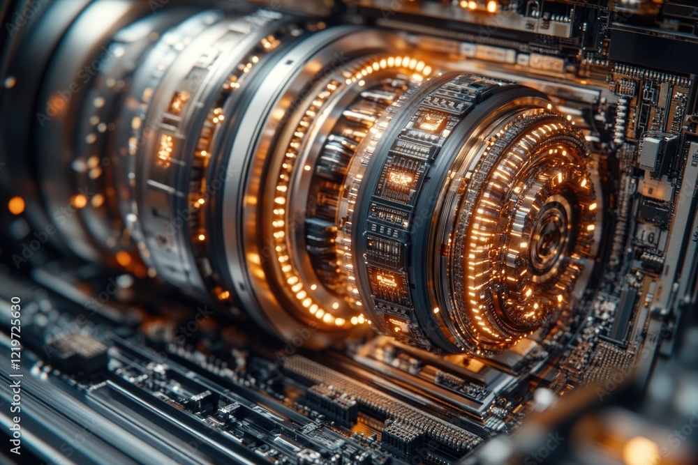 Aufkleber a detailed view of a computer motherboard components and circuits