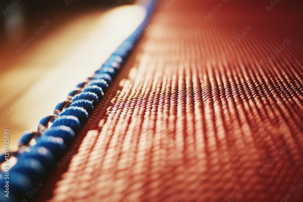Poster a close-up view of a blue string lying on a table