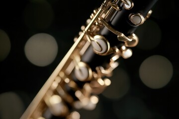 Fototapeta premium A detailed shot of a flute with the surrounding area blurred