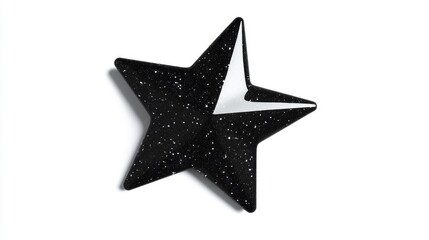 Obraz premium A simple yet elegant design featuring a black and white star-shaped ornament on a white background, perfect for use in various design projects