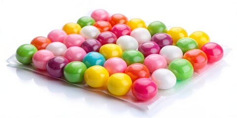 Obraz premium Colorful Gumballs on White Background