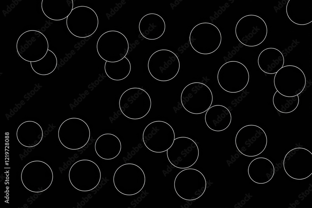 Poster abstract pattern with white circles on transparent background
