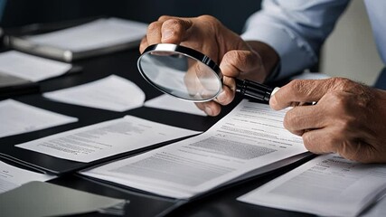 Recruiter looking at resumes.