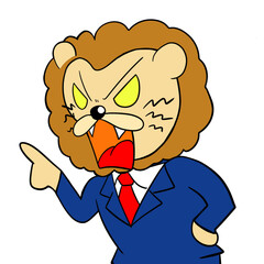 ハラスメントをするライオンのイラスト