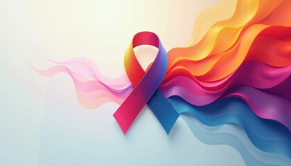 World Cancer Day Ribbon Symbolizes Awareness and Support for Cancer Survivors