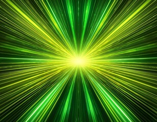 Obraz premium abstract background with green light rays and yellow glow representing speed of space time tunnel or energy flash