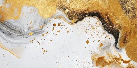 Elegant and stunning Gold and Marble Abstract Art Background designed for contemporary spaces
