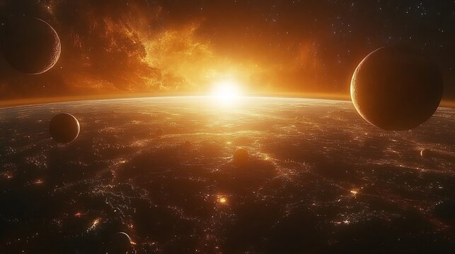 Artistic portrayal of glowing planetary discoveries