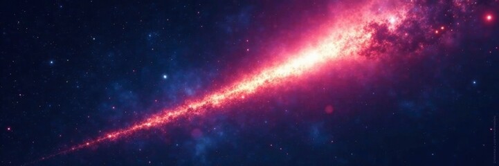 Naklejka premium Comet's tail shining bright against starry background, starry, dark, glow