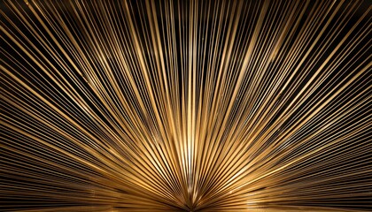 a dramatic art deco background with symmetrical golden rays on black