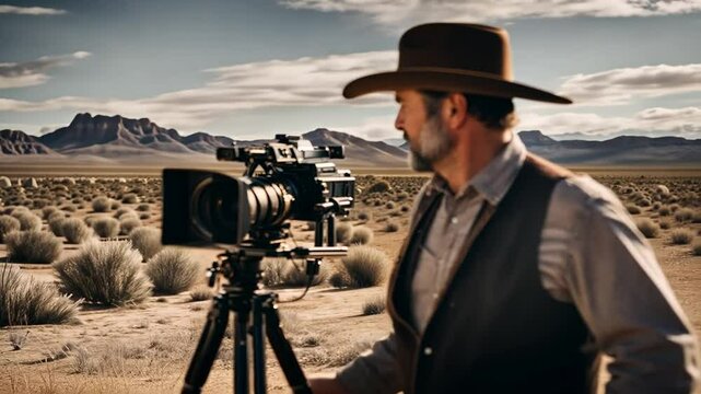 Film director in a western movie.