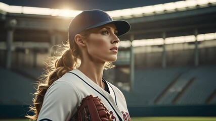 Female baseball pitcher. - Powered by Adobe
