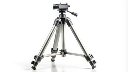 Silver Tripod on White Background