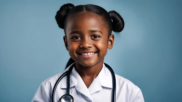 Little girl dressed as a nurse.
