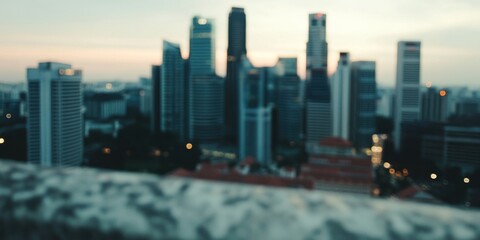 Obraz premium Captivating Blurred Cityscape at Dusk with vibrant colors and artistic atmospheric appeal