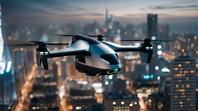 Evtol futuristic vehicle. Mobility of the future.