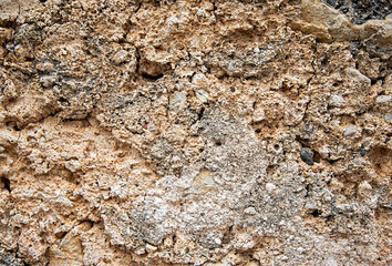 Background photography of grunge wall of old house in Mallorca, Spain, fence; cement; concrete; abstract pattern; textured