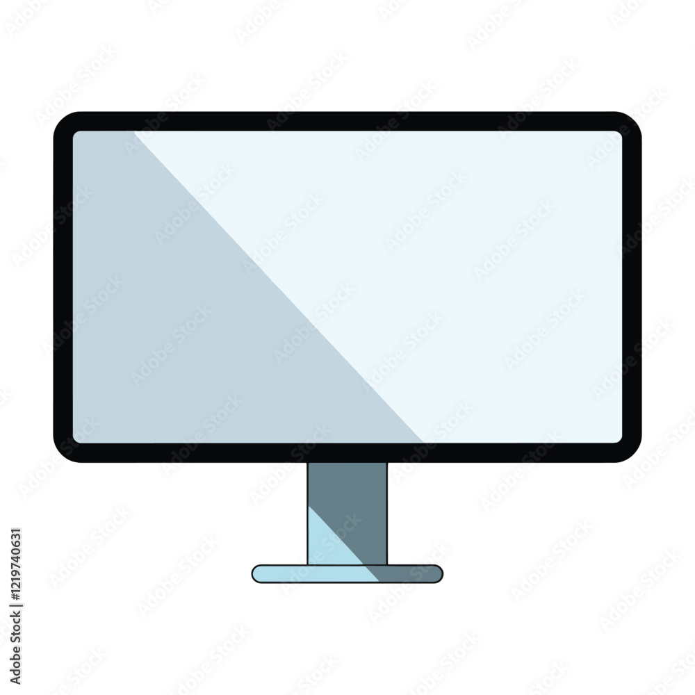 Aufkleber realistic black computer monitor. sleek flat-screen display with a minimalist design, isolated on wh