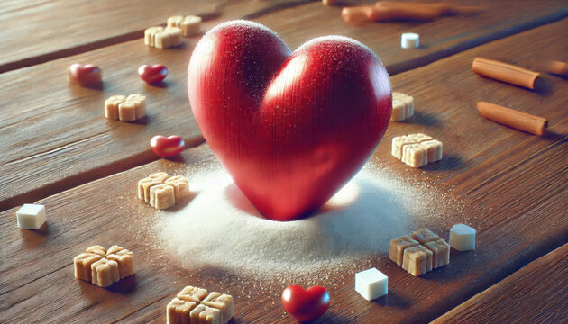 2 wooden hearts on a wooden floor