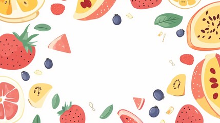 Vibrant Tropical Fruit Background Design for Creative Projects