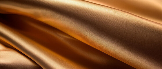 Satin colored smooth fabric, detail of straight lines of harmonious folds and shadows