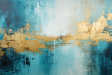 Abstract art gold blue teal illustration