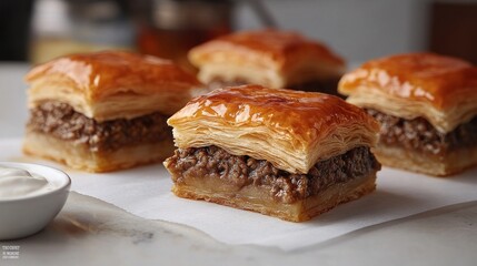 Sweet pastry with ground filling.