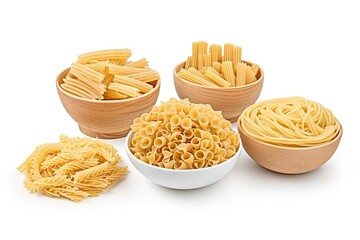 Italian pasta on white background