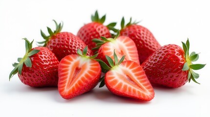 Strawberry Isolated On White Background. Mockup Template For Artwork Graphic Design