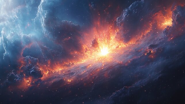 Bold portrayal of a glowing hypernova event