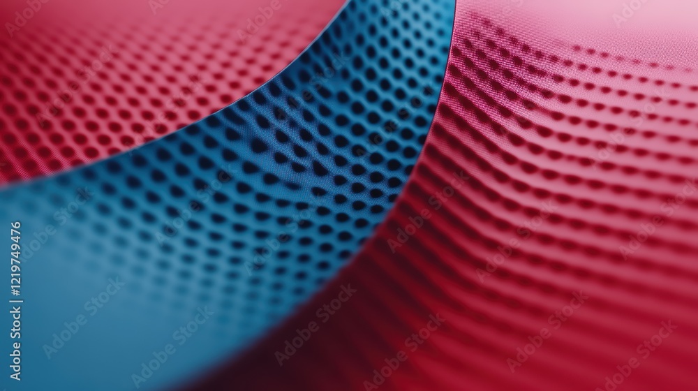 Poster abstract multicolored wave with dotted texture in red and blue