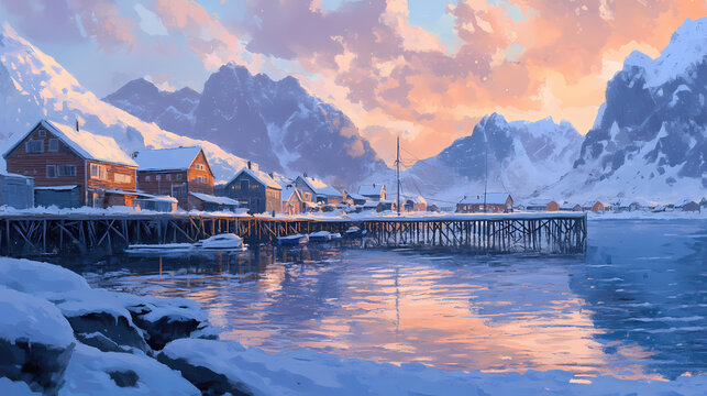 gravdal bay pier lofoten islands