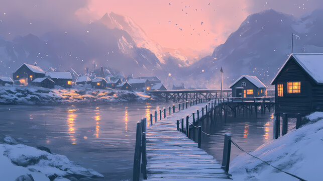 gravdal bay pier lofoten islands