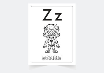 Halloween Activity Letter Z Worksheets  | Halloween Activity Coloring Worksheets | Halloween Activity Coloring Worksheets for kids 