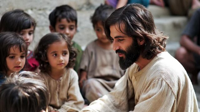 Jesus among children	
