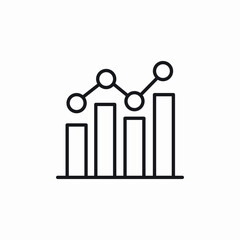 data points bar chart icon sign vector