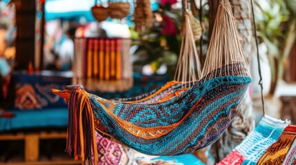 Colorful Handicrafts at Vibrant Street Market