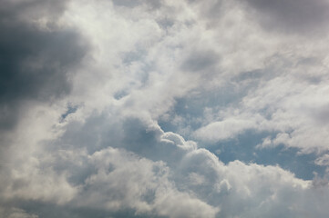 Abstract image of blurred sky. Blue sky background with cumulus clouds