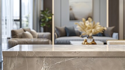 Marble Counter Provides a Sleek Backdrop for Showcasing Luxury Items and Enhancing Modern Kitchen Design