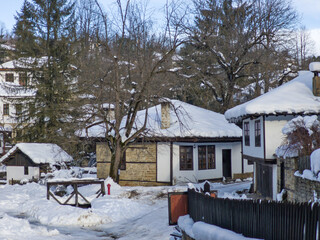 Winter panorama of village of Bozhentsi, Bulgaria