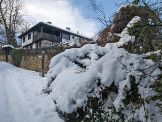 Winter panorama of village of Bozhentsi, Bulgaria
