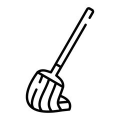 Mop black line icon