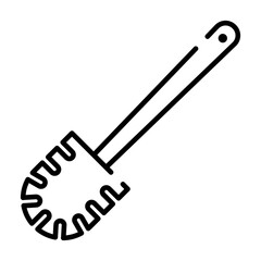 Toilet brush black line icon