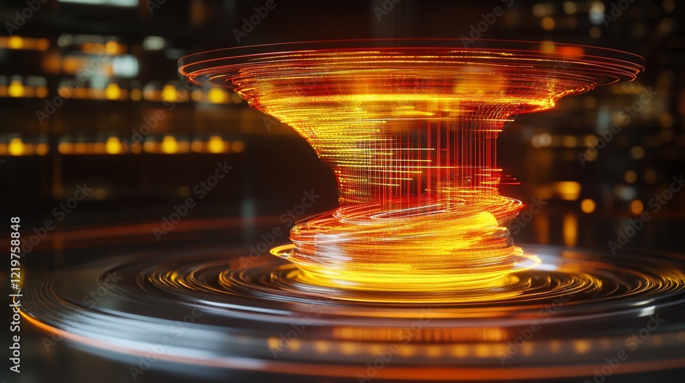 Poster abstract digital vortex: a symphony of light and data