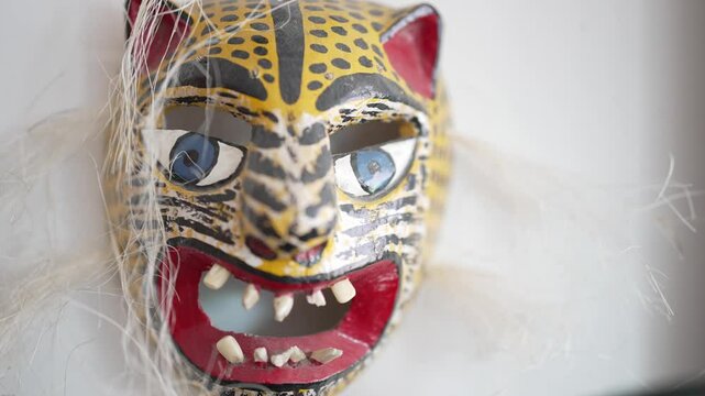 Mexican Jaguar Mask in white background