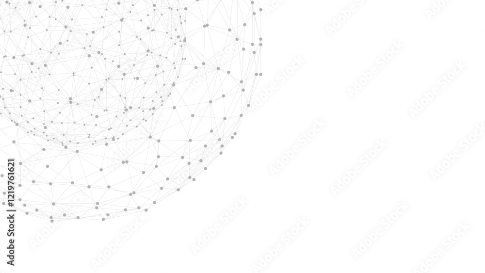 Poster Technology abstract background. Dots connected by lines. Minimalist mesh backdrop. Abstract polygonal shape.