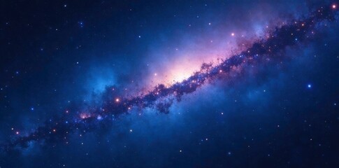 Naklejka premium Cosmic scene with bright stars and dark blue hues, stars, blue