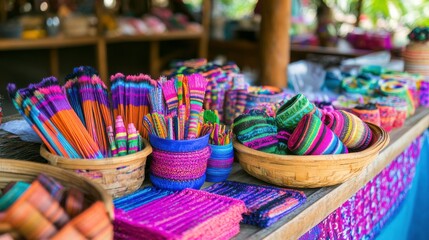 Vibrant Handicrafts at a Small Village Market