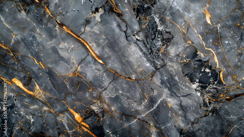 Canvas Prints marble texture background featuring striking golden veins on the surface, generative ai